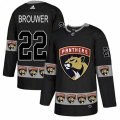 Florida Panthers #22 Troy Brouwer Authentic Black Team Logo Fashion NHL Jersey