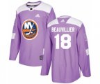 New York Islanders #18 Anthony Beauvillier Authentic Purple Fights Cancer Practice NHL Jersey
