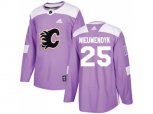 Adidas Calgary Flames #25 Joe Nieuwendyk Purple Authentic Fights Cancer Stitched NHL Jersey