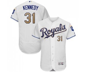 Kansas City Royals #31 Ian Kennedy White Home Flex Base Authentic Baseball Jersey