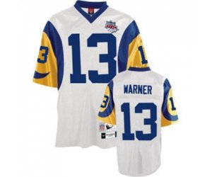 Los Angeles Rams #13 Kurt Warner Authentic White Super Bowl XXXIV Throwback Football Jersey