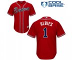 Atlanta Braves #1 Ozzie Albies Replica Red Alternate Cool Base Baseball Jersey
