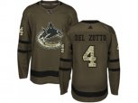 Vancouver Canucks #4 Michael Del Zotto Green Salute to Service Stitched NHL Jersey