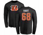 Cincinnati Bengals #68 Bobby Hart Black Name & Number Logo Long Sleeve T-Shirt