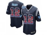 New England Patriots #12 Tom Brady Navy Blue Team Color Stitched NFL Limited Strobe Jersey