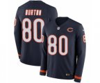 Chicago Bears #80 Trey Burton Limited Navy Blue Therma Long Sleeve NFL Jersey