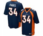 Denver Broncos #34 Will Parks Game Navy Blue Alternate Football Jersey