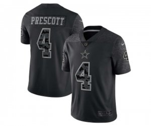 Dallas Cowboys #4 Dak Prescott Black Reflective Limited Stitched Football Jersey