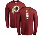 Washington Redskins #81 Art Monk Maroon Backer Long Sleeve T-Shirt