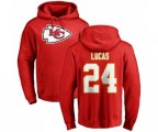 Kansas City Chiefs #24 Jordan Lucas Red Name & Number Logo Pullover Hoodie