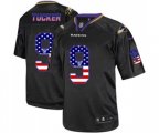 Baltimore Ravens #9 Justin Tucker Elite Black USA Flag Fashion Football Jersey