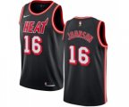 Miami Heat #16 James Johnson Authentic Black Black Fashion Hardwood Classics Basketball Jersey