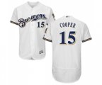 Milwaukee Brewers #15 Cecil Cooper White Alternate Flex Base Authentic Collection Baseball Jersey