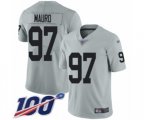 Oakland Raiders #97 Josh Mauro Limited Silver Inverted Legend 100th Season Football Jersey