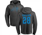 Carolina Panthers #28 Rashaan Gaulden Ash One Color Pullover Hoodie