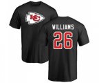 Kansas City Chiefs #26 Damien Williams Black Name & Number Logo T-Shirt
