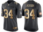 Oakland Raiders #34 Bo Jackson Anthracite 2016 Christmas Gold NFL Limited Salute to Service Jersey