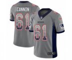 New England Patriots #61 Marcus Cannon Limited Gray Rush Drift Fashion NFL Jersey