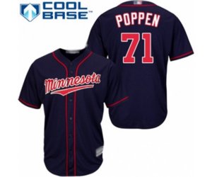 Minnesota Twins Sean Poppen Replica Navy Blue Alternate Road Cool Base Baseball Player Jersey