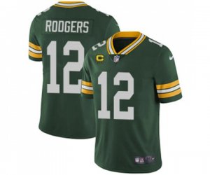 Green Bay Packers #12 Aaron Rodgers Green With 4-star C Patch Vapor Untouchable Stitched NFL Limited Jersey