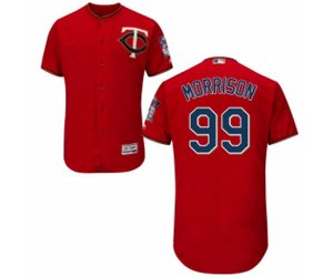 Minnesota Twins #99 Logan Morrison Authentic Scarlet Alternate Flex Base Authentic Collection Baseball Jersey