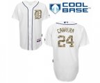 Detroit Tigers #24 Miguel Cabrera Authentic White USMC Cool Base Baseball Jersey