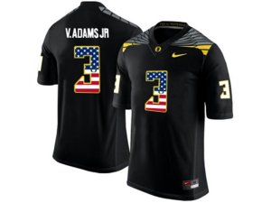 2016 US Flag Fashion Men\'s Oregon Ducks Vernon Adams Jr.#3 College Football Limited Jersey - Black