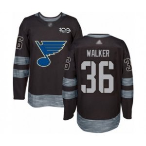 St. Louis Blues #36 Nathan Walker Authentic Black 1917-2017 100th Anniversary Hockey Jersey