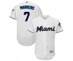 Miami Marlins #7 Deven Marrero White Home Flex Base Authentic Collection Baseball Jersey