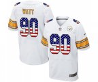 Pittsburgh Steelers #90 T. J. Watt Elite White Road USA Flag Fashion Football Jersey