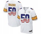 Pittsburgh Steelers #50 Ryan Shazier Elite White Road USA Flag Fashion Football Jersey