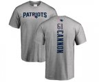 New England Patriots #61 Marcus Cannon Ash Backer T-Shirt