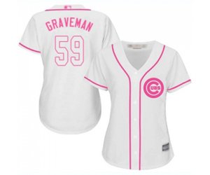 Women\'s Chicago Cubs #59 Kendall Graveman Authentic White Fashion Baseball Jersey