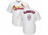 St. Louis Cardinals #9 Enos Slaughter Authentic White Team Logo Fashion Cool Base MLB Jersey