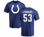 Indianapolis Colts #53 Darius Leonard Royal Blue Name & Number Logo T-Shirt