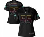 Women New York Jets #55 Ryan Kalil Game Black Fashion Football Jersey