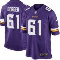 Minnesota Vikings #61 Joe Berger Game Purple Team Color NFL Jersey
