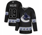 Vancouver Canucks #19 Markus Naslund Authentic Black Team Logo Fashion NHL Jersey