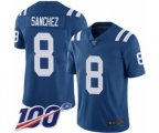 Indianapolis Colts #8 Rigoberto Sanchez Royal Blue Team Color Vapor Untouchable Limited Player 100th Season Football Jersey