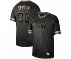 San Francisco Giants #30 Orlando Cepeda Authentic Black Gold Fashion Baseball