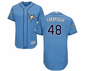 Tampa Bay Rays #48 Ryan Yarbrough Light Blue Flexbase Authentic Collection Baseball Player Jersey