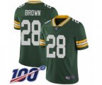 Green Bay Packers #28 Tony Brown Green Team Color Vapor Untouchable Limited Player 100th Season Football Jersey