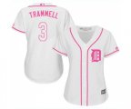 Women's Detroit Tigers #3 Alan Trammell Authentic White Fashion Cool Base Baseball Jersey