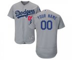 Los Angeles Dodgers Customized Gray Alternate Road Flexbase Authentic Collection Baseball Jersey