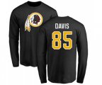 Washington Redskins #85 Vernon Davis Black Name & Number Logo Long Sleeve T-Shirt