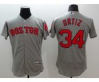 Boston Red Sox #34 David Ortiz Majestic grey Flexbase Authentic Collection Player Jersey