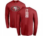 San Francisco 49ers #17 Jalen Hurd Red Backer Long Sleeve T-Shirt