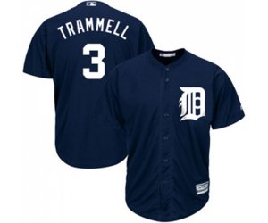 Detroit Tigers #3 Alan Trammell Replica Navy Blue Alternate Cool Base Baseball Jersey