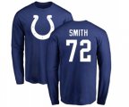 Indianapolis Colts #72 Braden Smith Royal Blue Name & Number Logo Long Sleeve T-Shirt