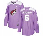 Arizona Coyotes #6 Jakob Chychrun Authentic Purple Fights Cancer Practice Hockey Jersey